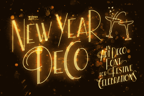 New Year Deco: A Stylish Art Deco Font for Festive Branding