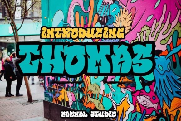 Thomas: The Modern Graffiti Display Font for Bold Branding
